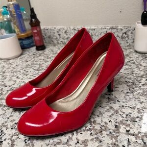 Chic Red Patent Leather Heels